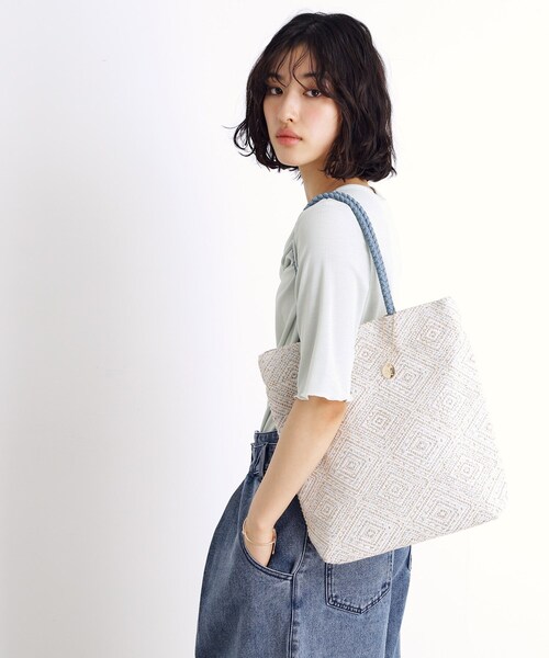 THE SHOP TK (ザ ショップ ティーケー )の「◆ラメ幾何柄トートバッグ(トートバッグ・レディース・ブラック系3/サックスブルー系3・00)」の4枚目の写真