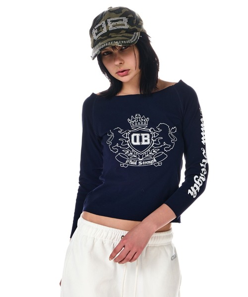 BEEDEN(ビーデン)の「BD EMBLEM FIT L/S TEE(Tシャツ/カットソー・レディース・ネイビー/レッド/グレー・FREE)」の9枚目の写真