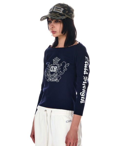 BEEDEN(ビーデン)の「BD EMBLEM FIT L/S TEE(Tシャツ/カットソー・レディース・ネイビー/レッド/グレー・FREE)」の10枚目の写真