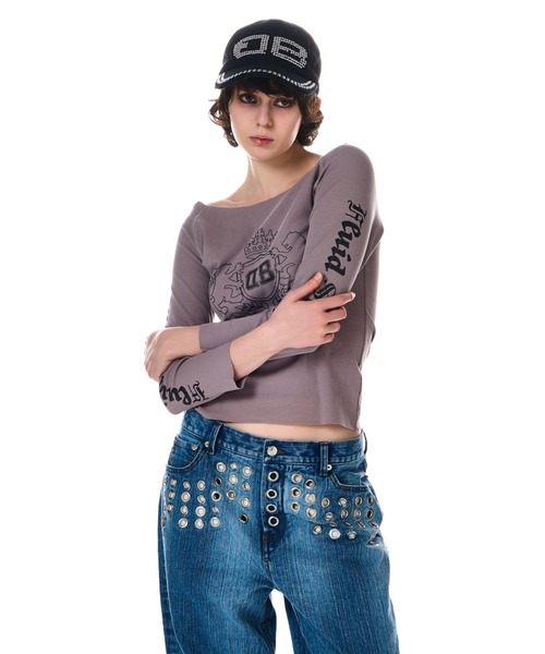 BEEDEN(ビーデン)の「BD EMBLEM FIT L/S TEE(Tシャツ/カットソー・レディース・ネイビー/レッド/グレー・FREE)」の14枚目の写真
