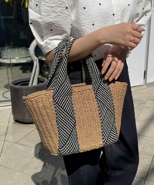 fredy emue（フレディエミュ）の「テープハンドルカゴバッグ（かごバッグ・レディース・ブラック/ブラウン/ベージュ系その他/ブラック系その他・FREE）」の9枚目の写真