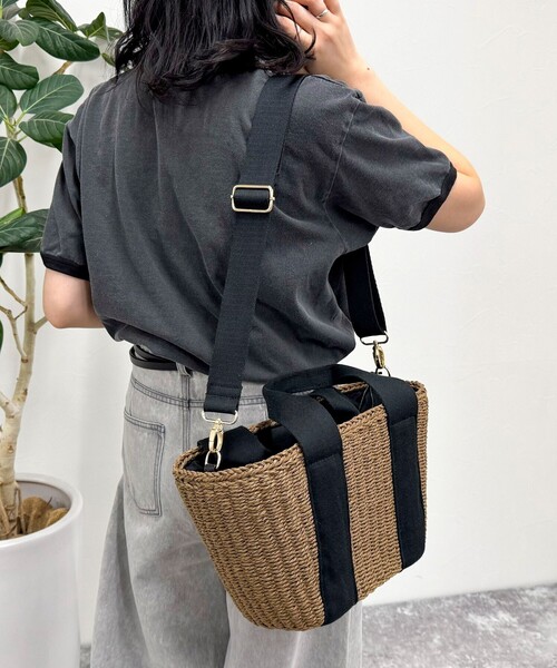 fredy emue（フレディエミュ）の「テープハンドルカゴバッグ（かごバッグ・レディース・ブラック/ブラウン/ベージュ系その他/ブラック系その他・FREE）」の21枚目の写真