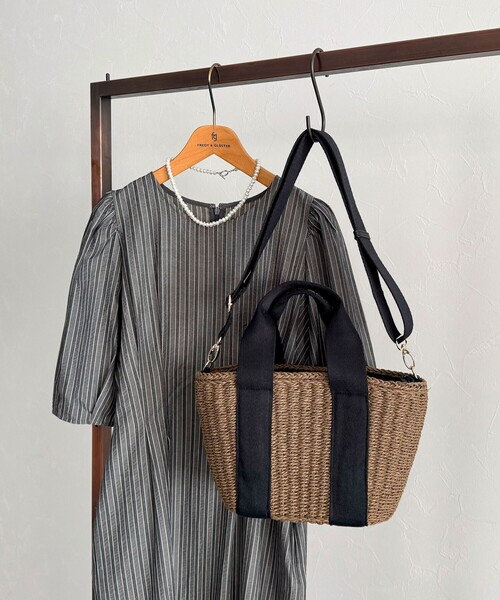 fredy emue（フレディエミュ）の「テープハンドルカゴバッグ（かごバッグ・レディース・ブラック/ブラウン/ベージュ系その他/ブラック系その他・FREE）」の22枚目の写真