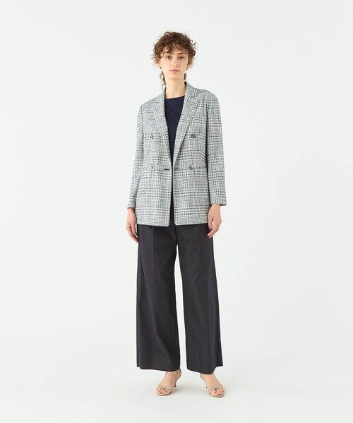 シャドーグレンチェック ダブルブレストライトジャケット（テーラード