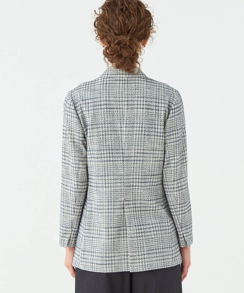 【極美品】トゥモローランド　テーラードジャケット　グレンチェック　サイズ50 グレンチェックサッカー ダブルブレストジャケット （テーラード