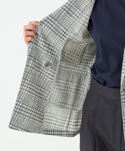 シャドーグレンチェック ダブルブレストライトジャケット（テーラード