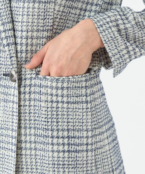 シャドーグレンチェック ダブルブレストライトジャケット（テーラード