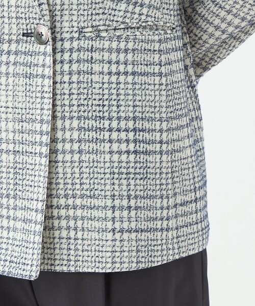 シャドーグレンチェック ダブルブレストライトジャケット（テーラード
