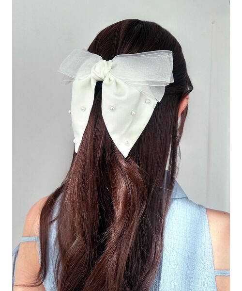 RESEXXY(リゼクシー)の「ポイントパールリボン(バレッタ/ヘアクリップ・レディース・ホワイト/ブラック・FREE)」の3枚目の写真