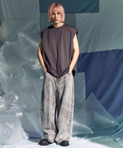 MAISON SPECIAL（メゾンスペシャル）の「《UNISEX》Smashing Light Punch Prime-Over Sleeveless T-Shirt/スマッシングライトパンチプライムオーバースリーブレスTシャツ【MAISON SPECIAL/メゾンスペシャル】（タンクトップ・メンズ・ブラック/チャコールグレー/ホワイト/レッド・0/1/2）」の18枚目の写真