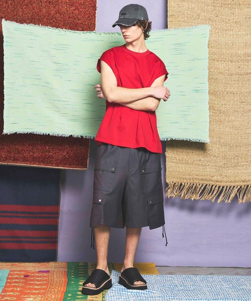 MAISON SPECIAL（メゾンスペシャル）の「《UNISEX》Smashing Light Punch Prime-Over Sleeveless T-Shirt/スマッシングライトパンチプライムオーバースリーブレスTシャツ【MAISON SPECIAL/メゾンスペシャル】（タンクトップ・メンズ・ブラック/チャコールグレー/ホワイト/レッド・0/1/2）」の12枚目の写真