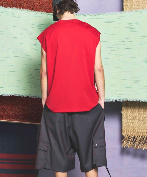 MAISON SPECIAL（メゾンスペシャル）の「《UNISEX》Smashing Light Punch Prime-Over Sleeveless T-Shirt/スマッシングライトパンチプライムオーバースリーブレスTシャツ【MAISON SPECIAL/メゾンスペシャル】（タンクトップ・メンズ・ブラック/チャコールグレー/ホワイト/レッド・0/1/2）」の15枚目の写真