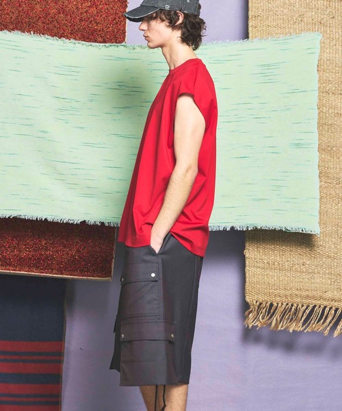 MAISON SPECIAL（メゾンスペシャル）の「《UNISEX》Smashing Light Punch Prime-Over Sleeveless T-Shirt/スマッシングライトパンチプライムオーバースリーブレスTシャツ【MAISON SPECIAL/メゾンスペシャル】（タンクトップ・メンズ・ブラック/チャコールグレー/ホワイト/レッド・0/1/2）」の14枚目の写真