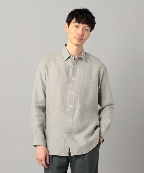 ベルギー Libeco 30リネン100% ホワイト 4M 23区 洗えるLIBECOリネン デザインスリーブ ブラウス （ホワイト系