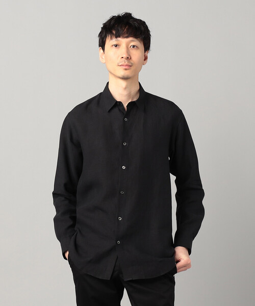 COMME CA MEN(コムサメン)の「〔LIBECO社〕ベルギーリネンブロード レギュラーカラーシャツ(シャツ/ブラウス・メンズ・チャコールグレー/ライトグレー/ブラック・L/M/S)」の2枚目の写真