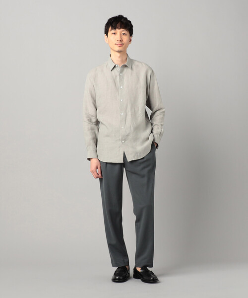 COMME CA MEN(コムサメン)の「〔LIBECO社〕ベルギーリネンブロード レギュラーカラーシャツ(シャツ/ブラウス・メンズ・チャコールグレー/ライトグレー/ブラック・L/M/S)」の4枚目の写真