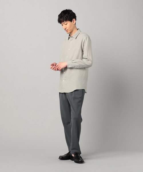 COMME CA MEN(コムサメン)の「〔LIBECO社〕ベルギーリネンブロード レギュラーカラーシャツ(シャツ/ブラウス・メンズ・チャコールグレー/ライトグレー/ブラック・L/M/S)」の6枚目の写真