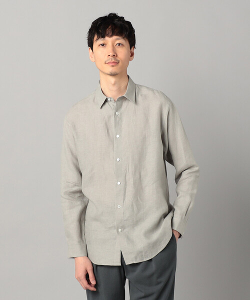 COMME CA MEN(コムサメン)の「〔LIBECO社〕ベルギーリネンブロード レギュラーカラーシャツ(シャツ/ブラウス・メンズ・チャコールグレー/ライトグレー/ブラック・L/M/S)」の9枚目の写真