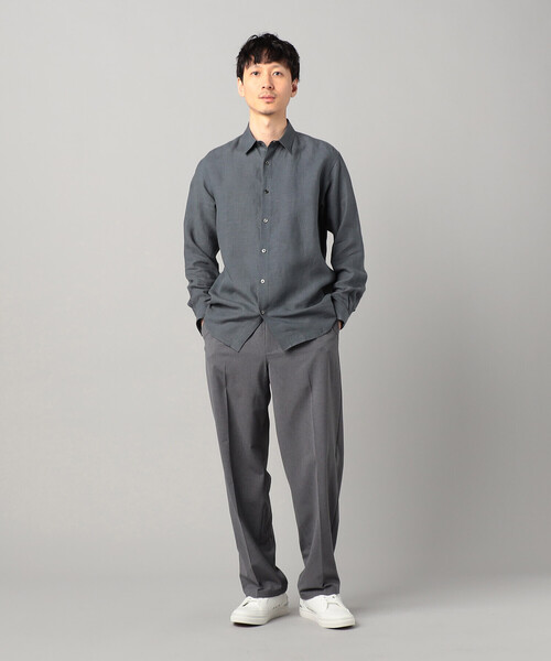 COMME CA MEN(コムサメン)の「〔LIBECO社〕ベルギーリネンブロード レギュラーカラーシャツ(シャツ/ブラウス・メンズ・チャコールグレー/ライトグレー/ブラック・L/M/S)」の14枚目の写真