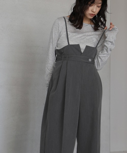 hellam（へラム）の「ベルト付きオールインワン（つなぎ/オールインワン・レディース・キャメル/ブラック/チャコール・FREE）」の13枚目の写真