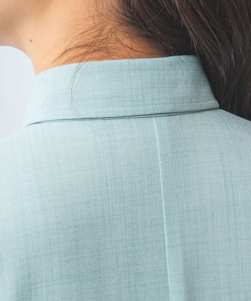 NARACAMICIE（ナラカミーチェ）の「【NARACAMICIE】麻調ベルト付き七分袖タックブラウス（シャツ/ブラウス・レディース・ホワイト/ブラウン/グリーン・S/M/L）」の11枚目の写真