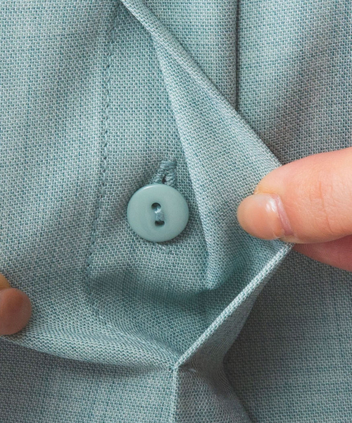 NARACAMICIE（ナラカミーチェ）の「【NARACAMICIE】麻調ベルト付き七分袖タックブラウス（シャツ/ブラウス・レディース・ホワイト/ブラウン/グリーン・S/M/L）」の12枚目の写真