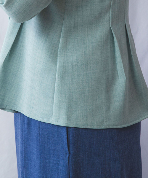 NARACAMICIE（ナラカミーチェ）の「【NARACAMICIE】麻調ベルト付き七分袖タックブラウス（シャツ/ブラウス・レディース・ホワイト/ブラウン/グリーン・S/M/L）」の14枚目の写真