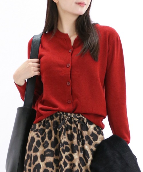 gossip!ロサンゼルス(ゴシップロサンゼルス)の「ウエストリブ ショートカーディガン(カーディガン/ボレロ・レディース・ブラック/ベージュ/グレー/オフホワイト/レッド・FREE)」の5枚目の写真