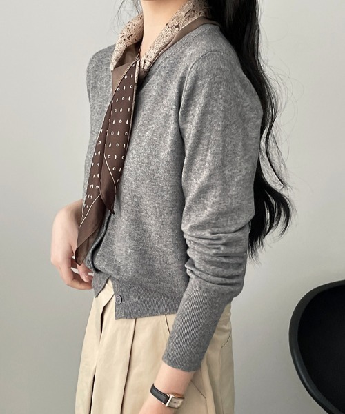 gossip!ロサンゼルス(ゴシップロサンゼルス)の「ウエストリブ ショートカーディガン(カーディガン/ボレロ・レディース・ブラック/ベージュ/グレー/オフホワイト/レッド・FREE)」の12枚目の写真