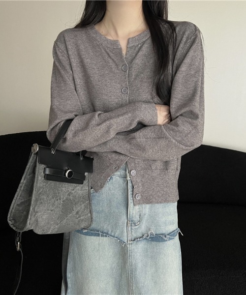 gossip!ロサンゼルス(ゴシップロサンゼルス)の「ウエストリブ ショートカーディガン(カーディガン/ボレロ・レディース・ブラック/ベージュ/グレー/オフホワイト/レッド・FREE)」の11枚目の写真