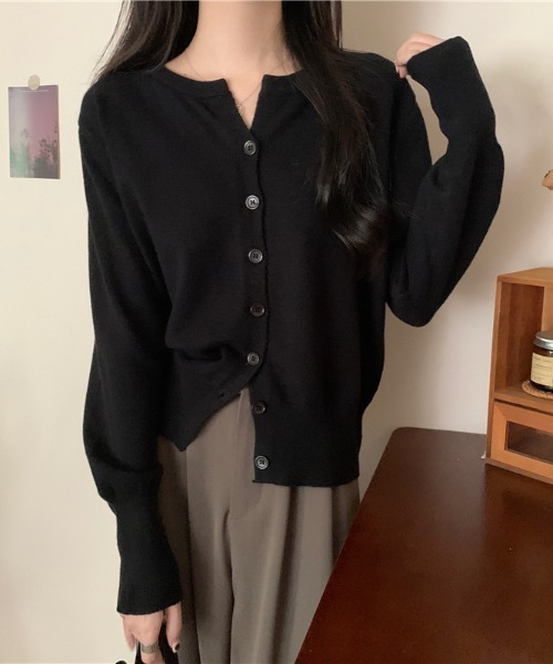 gossip!ロサンゼルス(ゴシップロサンゼルス)の「ウエストリブ ショートカーディガン(カーディガン/ボレロ・レディース・ブラック/ベージュ/グレー/オフホワイト/レッド・FREE)」の6枚目の写真