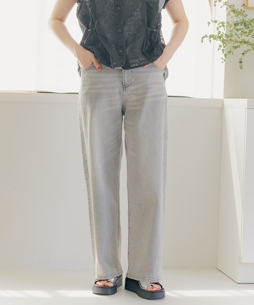 ANDWANG☆新品☆タグ付き☆ アンドワン　ダブルベルト　デニムパンツ 中古・古着通販】ANDWANG (アンドワン) ダブルベルトデニム