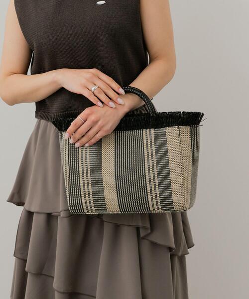 SENSE OF PLACE by URBAN RESEARCH(センスオブプレイスバイアーバンリサーチ)の「スクエアカゴバッグ(ショルダーバッグ・レディース・ベージュ/ブラック/グリーン・ONE)」の8枚目の写真