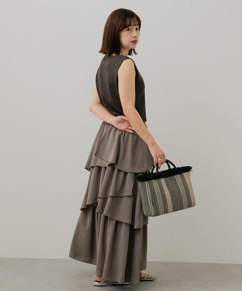 SENSE OF PLACE by URBAN RESEARCH(センスオブプレイスバイアーバンリサーチ)の「スクエアカゴバッグ(ショルダーバッグ・レディース・ベージュ/ブラック/グリーン・ONE)」の10枚目の写真