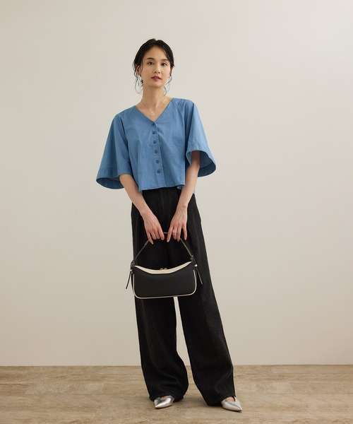 ROPE'（ロペ）の「カーディ半袖ブラウス/洗える（シャツ/ブラウス・レディース・ホワイト/ブルー系その他4・FREE）」の11枚目の写真