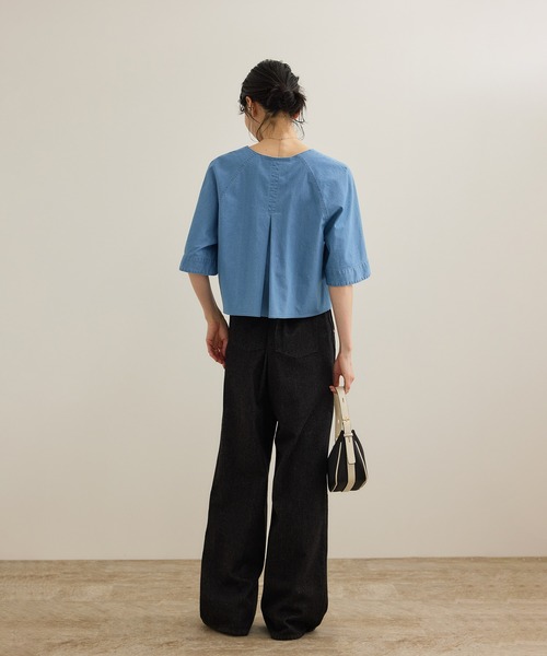 ROPE'（ロペ）の「カーディ半袖ブラウス/洗える（シャツ/ブラウス・レディース・ホワイト/ブルー系その他4・FREE）」の12枚目の写真