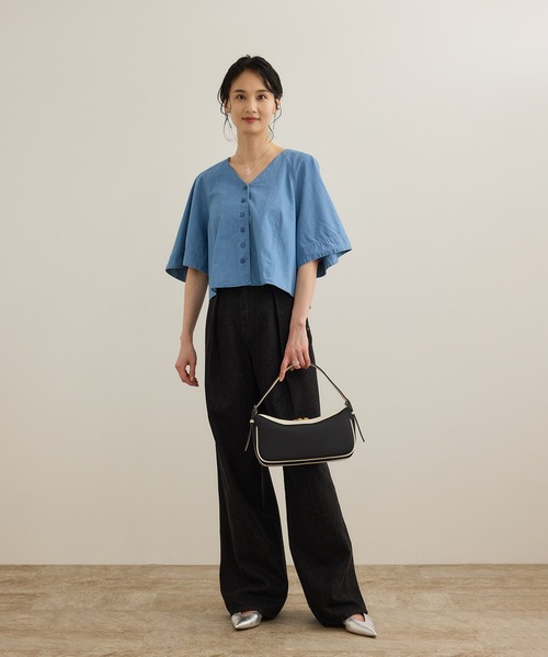 ROPE'（ロペ）の「カーディ半袖ブラウス/洗える（シャツ/ブラウス・レディース・ホワイト/ブルー系その他4・FREE）」の13枚目の写真