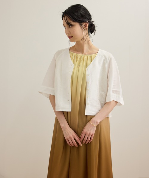 ROPE'（ロペ）の「カーディ半袖ブラウス/洗える（シャツ/ブラウス・レディース・ホワイト/ブルー系その他4・FREE）」の14枚目の写真