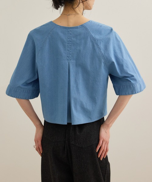 ROPE'（ロペ）の「カーディ半袖ブラウス/洗える（シャツ/ブラウス・レディース・ホワイト/ブルー系その他4・FREE）」の4枚目の写真