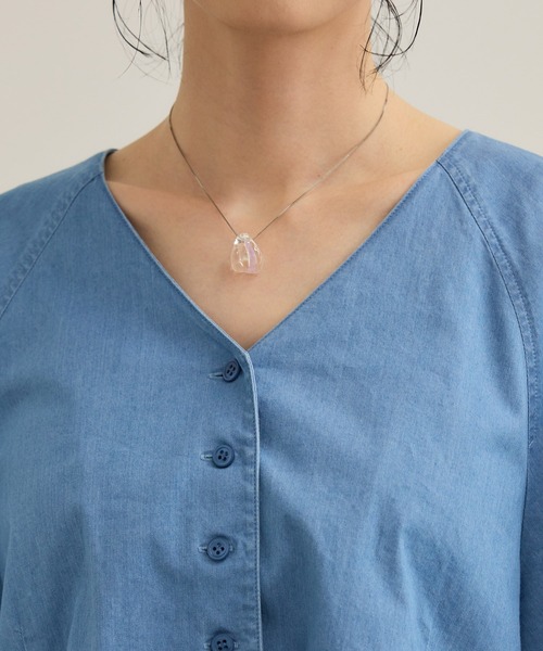 ROPE'（ロペ）の「カーディ半袖ブラウス/洗える（シャツ/ブラウス・レディース・ホワイト/ブルー系その他4・FREE）」の5枚目の写真