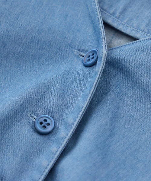 ROPE'（ロペ）の「カーディ半袖ブラウス/洗える（シャツ/ブラウス・レディース・ホワイト/ブルー系その他4・FREE）」の9枚目の写真