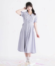 【大きいサイズ】ダブルビッグカラーシャツワンピース