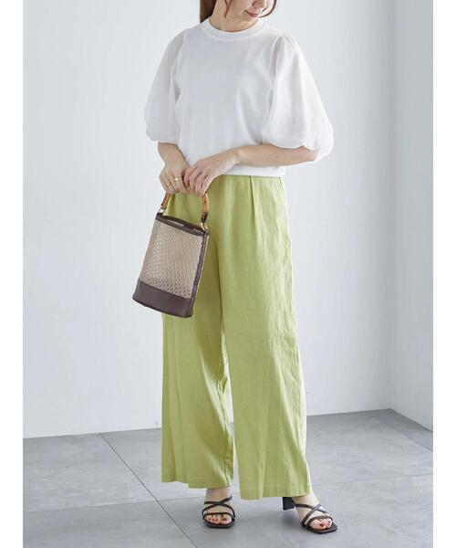 Te chichi(テチチ)の「レーヨンリネンワイドパンツ《2025summer catalog item》(その他パンツ・レディース・オフホワイト/ネイビー/グリーン/ピンク・F)」の22枚目の写真