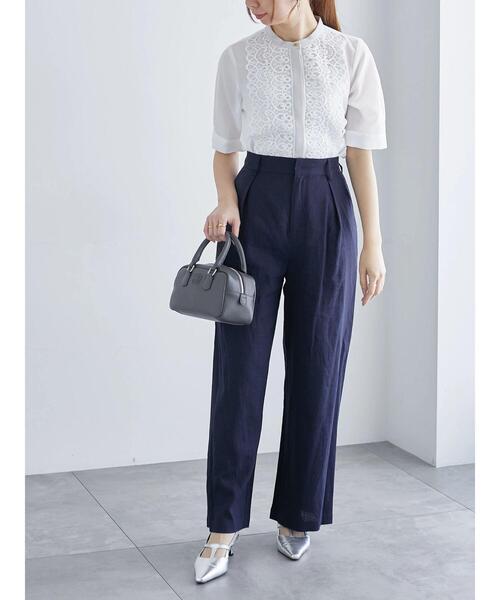 Te chichi(テチチ)の「レーヨンリネンワイドパンツ《2025summer catalog item》(その他パンツ・レディース・オフホワイト/ネイビー/グリーン/ピンク・F)」の20枚目の写真