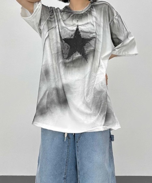 tシャツ A'GEM/9 × .kom 「ARULE/アルール」 スプレースターTシャツ レディース A'GEM/9 × .kom 『ARULE/アルール』 スプレースターTシャツ