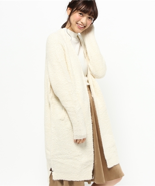 CIAOPANIC(チャオパニック)の「【Ciaopanic】 ブークレPUC/D(カーディガン/ボレロ・レディース・ブラック/ライトグレー/オフホワイト・FREE)」の2枚目の写真