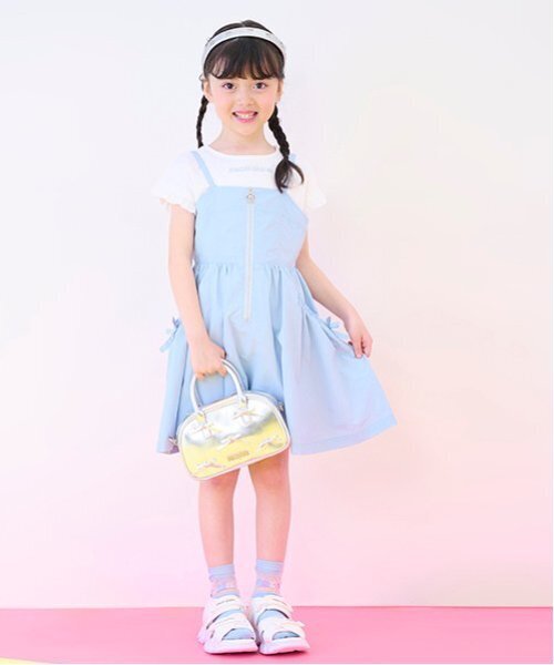 セール】フロントZIPキャミワンピース＆半袖Tシャツセット