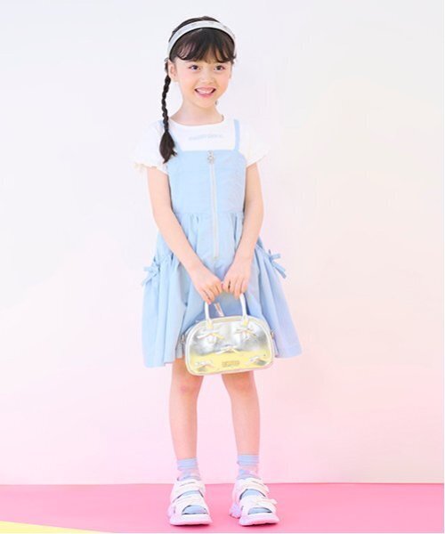 セール】フロントZIPキャミワンピース＆半袖Tシャツセット