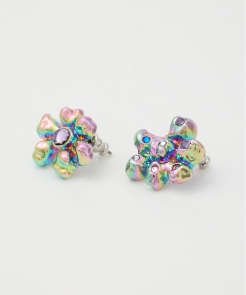 BIJOU FLOWER P/EARRING ビジュー フラワー ピアス（ピアス（両