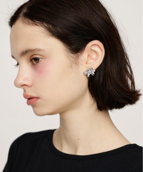 coussinette fleur 2way ピアス フラワー×パール2WAYバックキャッチピアス（ピアス（両耳用